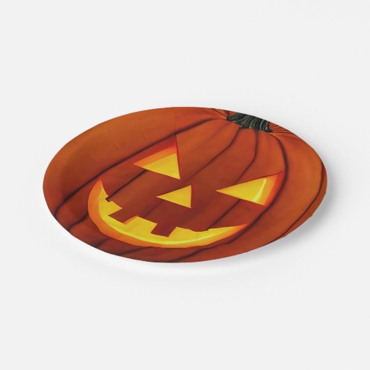 Assiettes En Carton Plaques de papier Jack-O-Lantern (Angle)