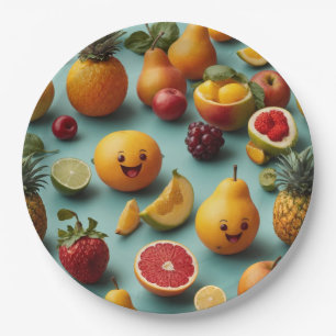 Assiettes En Carton Plaques de papier jetables Fiesta de fruits