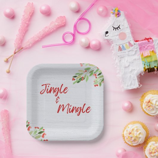 Assiettes En Carton Plaques de papier Jingle et Mingle (Fête)