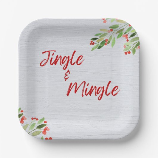 Assiettes En Carton Plaques de papier Jingle et Mingle (Recto)