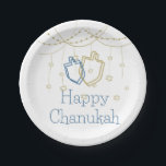 Assiettes En Carton Plaques de papier joyeuses de Chanukah<br><div class="desc">Célébrez Chanoukah avec ces bonnes plaques de papier Chanoukah!</div>