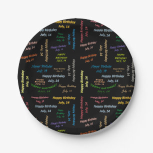 Assiettes En Carton Plaques de papier Juillet, 14 Anniversaire
