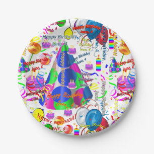 Assiettes En Carton Plaques de papier Juin, 4 Anniversaire