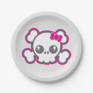 Assiettes En Carton Plaques de papier Kawaii Pink Ribbon