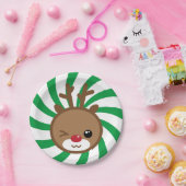 Assiettes En Carton Plaques de papier Kawaii Reindeer (Fête)