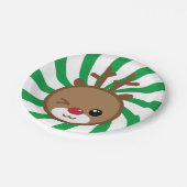 Assiettes En Carton Plaques de papier Kawaii Reindeer (Angle)