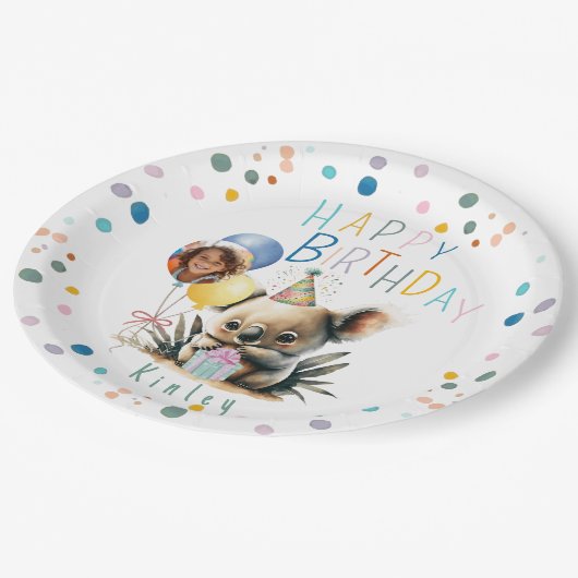 Assiettes En Carton Plaques de papier Koala Birthday (Angle)