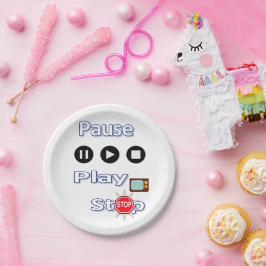 Assiettes En Carton Plaques de papier Lecture Pause Arrêt (Fête)