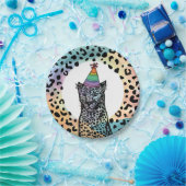 Assiettes En Carton Plaques de papier léopard arc-en-ciel fête d'anniv (Fête)