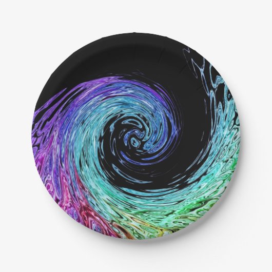 Assiettes En Carton Plaques de papier liquide arc-en-ciel (Devant)