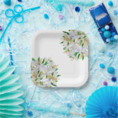 Assiettes En Carton Plaques de papier-Lys blancs (Fête)