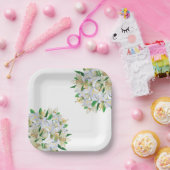 Assiettes En Carton Plaques de papier-Lys blancs (Fête)