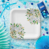 Assiettes En Carton Plaques de papier-Lys blancs (Fête)