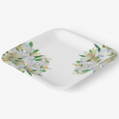 Assiettes En Carton Plaques de papier-Lys blancs (Angulaire)