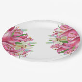 Assiettes En Carton Plaques de papier-Lys rose (Angle)