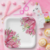 Assiettes En Carton Plaques de papier-Lys rose (Fête)