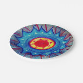 Assiettes En Carton Plaques de papier Mandala bleu (Angle)