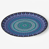 Assiettes En Carton Plaques de papier Mandala Blue et Green Party (Angle)