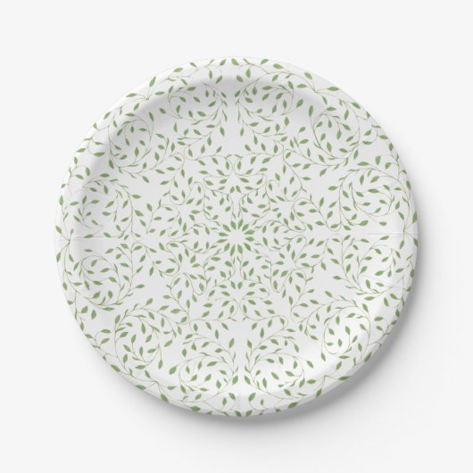 Assiettes En Carton Plaques de papier Mandala vert (Devant)
