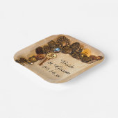 Assiettes En Carton Plaques de papier Mariage à boutons rustiques (Angulaire)