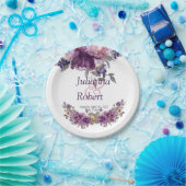 Assiettes En Carton Plaques de papier mariage à fleurs violette (Fête)