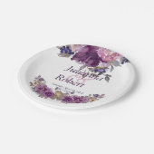 Assiettes En Carton Plaques de papier mariage à fleurs violette (Angle)