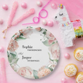 Assiettes En Carton Plaques de papier Mariage blanc flou (Fête)