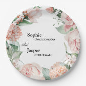 Assiettes En Carton Plaques de papier Mariage blanc flou (Devant)