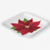 Assiettes En Carton Plaques de papier Mariage de Noël Poinsettia (Angulaire)