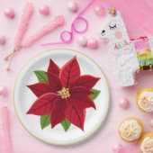 Assiettes En Carton Plaques de papier Mariage de Noël Poinsettia (Fête)