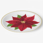 Assiettes En Carton Plaques de papier Mariage de Noël Poinsettia (Angle)