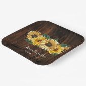 Assiettes En Carton Plaques de papier Mariage de tournesol rustique (Angulaire)