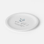 Assiettes En Carton Plaques de papier mariage Dusty Bleu Botaniques (Angle)