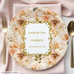 Assiettes En Carton Plaques de papier Mariage en or brillant<br><div class="desc">Servez vos invités avec élégance avec ces assiettes en papier mariage ornées de fleurs boho luxuriantes et dorées. Conçues dans un style d'aquarelle douce, elles apportent élégance, romantisme et charme à votre réception de mariage, dîner de répétition, douche nuptiale ou fête de fiançailles. Ces assiettes de mariage personnalisables peuvent être...</div>
