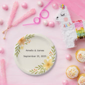 Assiettes En Carton Plaques de papier Mariage Fleur sauvage rustique (Fête)