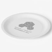 Assiettes En Carton Plaques de papier Mariage gris D20 dés (Angle)