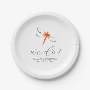 Assiettes En Carton Plaques de papier mariage libellule rouge