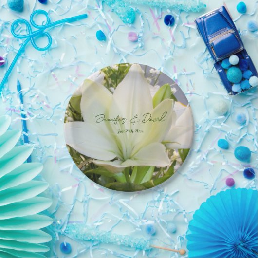 Assiettes En Carton Plaques de papier Mariage Lily (Fête)