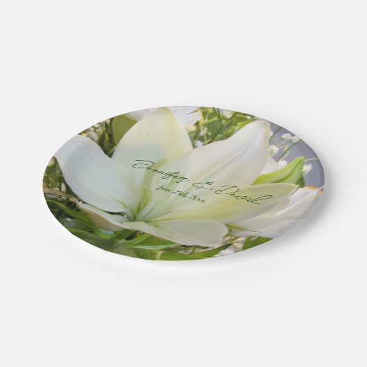 Assiettes En Carton Plaques de papier Mariage Lily (Angle)