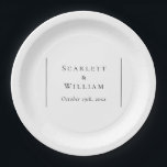 Assiettes En Carton Plaques de papier Mariage modernes simples<br><div class="desc">Ce design simple et moderne de plaques en papier mariage allie charme classique et simplicité contemporaine. Conçu dans un style minimaliste, ce design présente des lignes épurées, des tons neutres et une palette sophistiquée de noir et blanc, assurant une simplicité raffinée à chaque détail. Que vous planifiez une cérémonie traditionnelle...</div>
