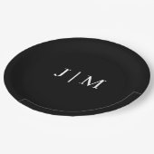 Assiettes En Carton Plaques de papier Mariage Monogramme personnalisab (Angle)