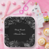 Assiettes En Carton Plaques de papier Mariage noir gothique classique (Fête)