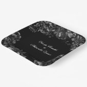 Assiettes En Carton Plaques de papier Mariage noir gothique classique (Angulaire)