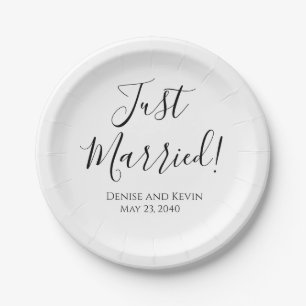 Assiettes En Carton Plaques de papier Mariage personnalisées juste mar
