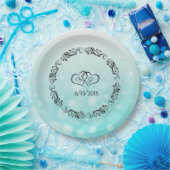 Assiettes En Carton Plaques de papier Mariage personnalisées turquoise (Fête)