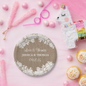 Assiettes En Carton Plaques de papier Mariage Rustique Burlap & White  (Fête)