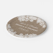 Assiettes En Carton Plaques de papier Mariage Rustique Burlap & White  (Angle)