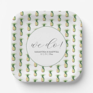 Assiettes En Carton Plaques de papier Mariage tropicale ananas