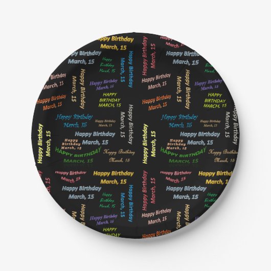 Assiettes En Carton Plaques de papier Mars, 15 Anniversaire (Devant)