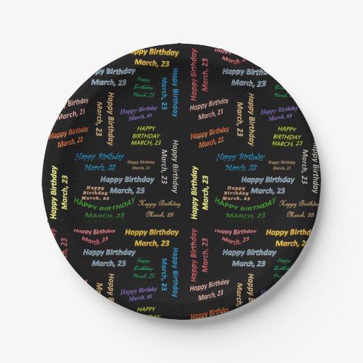 Assiettes En Carton Plaques de papier Mars, 23 Anniversaire (Devant)